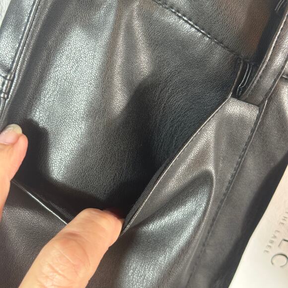 Revolve NWT LBLC THE LABEL Black Vegan Jen Faux Leather Trousers Pants Large - Picture 6 of 15